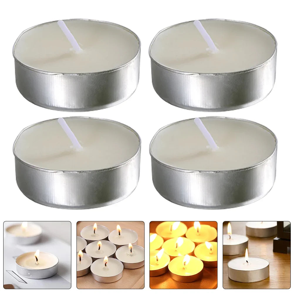 50 Pcs Round Scented Tealight Candles Home Accessory Convenient Wedding Small Household Mini Portable Room