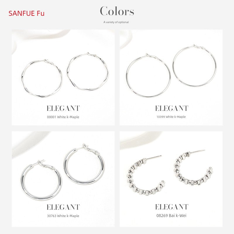 San Fu Earrings Best Selling Light Luxury Temperament Female Accessories Simple Bracelet