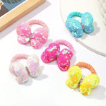 Load image into Gallery viewer, 2Pcs/lot Lovley Flower  Ponytail Elastic Hair Bands for Girl Children Hair Ties Cartoon Kids Hair Accessories Baby Headwear
