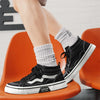 Fashion Trend Canvas Shoes for Men Black Style Couple Skateboard Shoes Casual Round Toe Lace Up Vulcanized Bottom Shoes