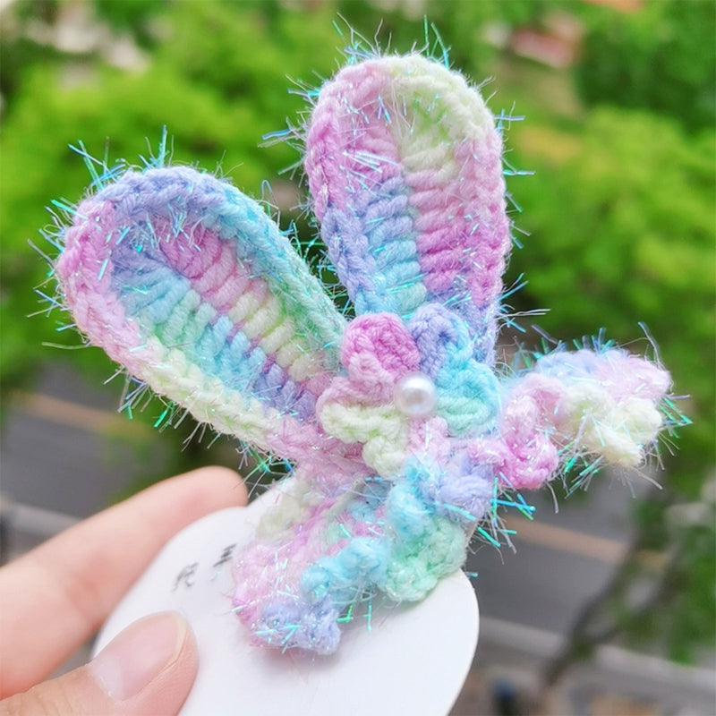 Knitted Woolen Baby Barrettes Cartoon Rabbit Little Girls Hairpins Puppy Cat Toddler Hair Clip Kids Grooming Hair Accessories