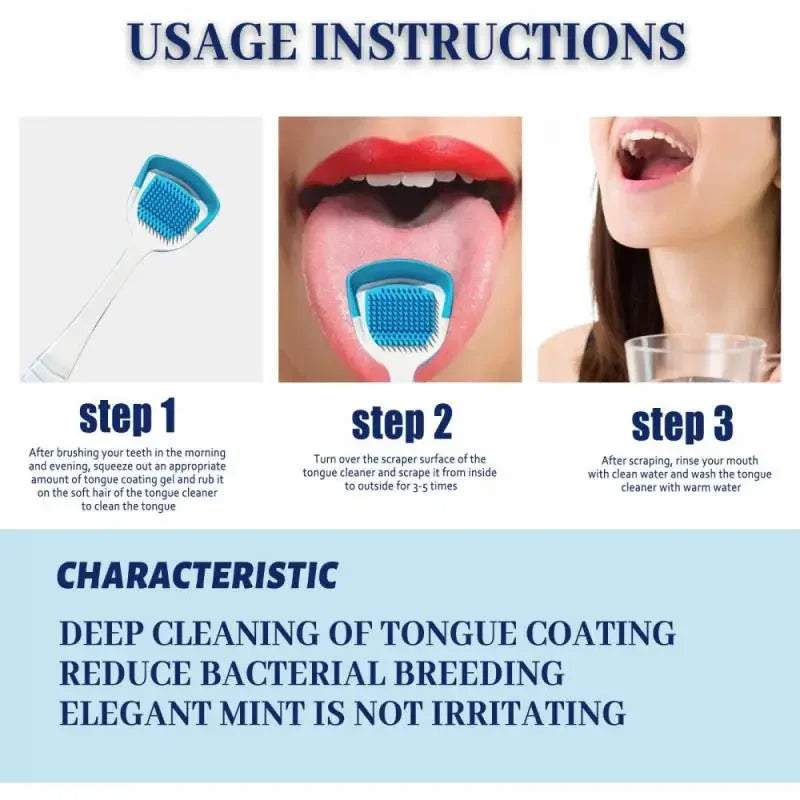 Tongue Scarper Tongue Scraper Beauty Health Tongue Cleaning Gel With Brush Scraper Deep Cleaning Keep Fresh Breath Remove Oral