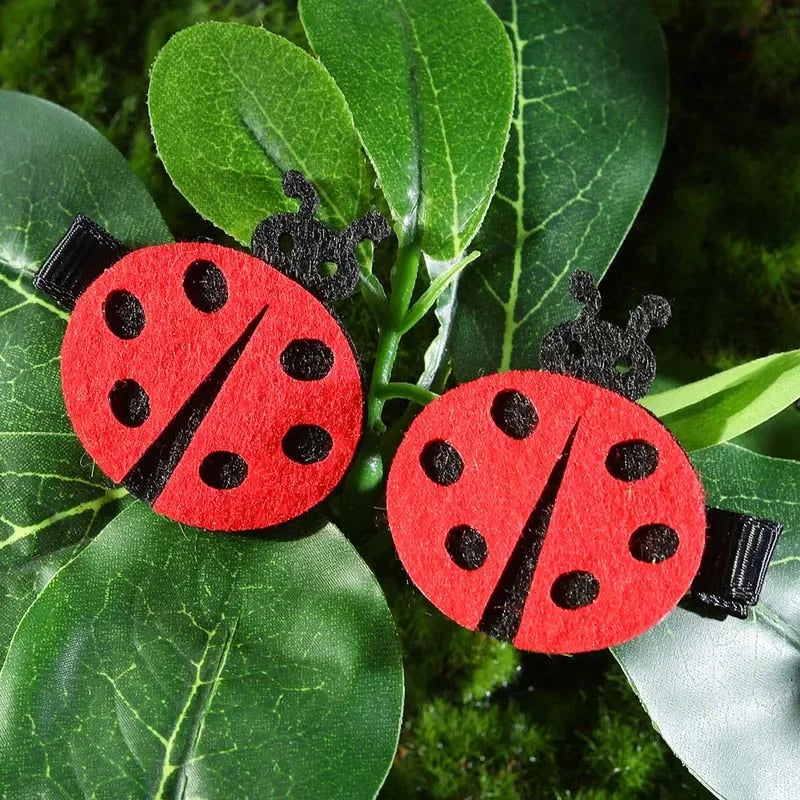 ncmama 2Pcs/set Cute Ladybug Hair Clips for Children Sweet Girls Cartoon Animal Hairpin Kids Barrettes Headwear Hair Accessories