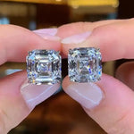 Load image into Gallery viewer, Huitan Versatile Stud Earrings for Women Bright Zirconia Ear Stud Lady Everyday Wearable Jewelry for Engagement Ceremony Party
