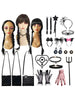 Kids Girls Halloween Accessories Prop Wednesday Wig Hand Mask Necklaces Headbands Gloves Cosplay Party Dress Up