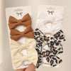 4PCS/Set New Girls Leopard Hairpins Kids Sweet Hair Clips Barrettes Lovely Hair Bows Children Cute Baby Hair Accessories