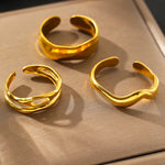 Load image into Gallery viewer, Stainless Steel Rings Fine High-end Skeleton Asymmetric Design Rings For Women Jewelry Party Gift Friends Daily Wear Versatile
