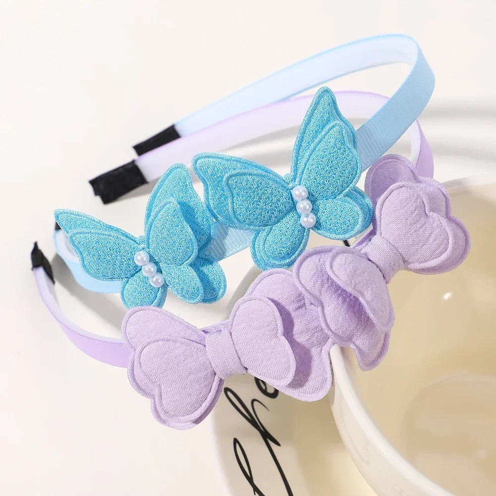 2Pcs/lot Butterfly Hair Bands Hair Hoop for Baby Girl Lovely Children's Headband Cute Bows Kids Headwear Hair Accessories Gift