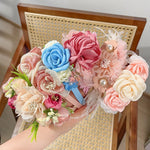 Load image into Gallery viewer, 1pcs Bride Wedding Hairband Artificial Flower Crown Headband Hair Accessories Women Girls Sweet Floral Hair Hoop Party Headwear
