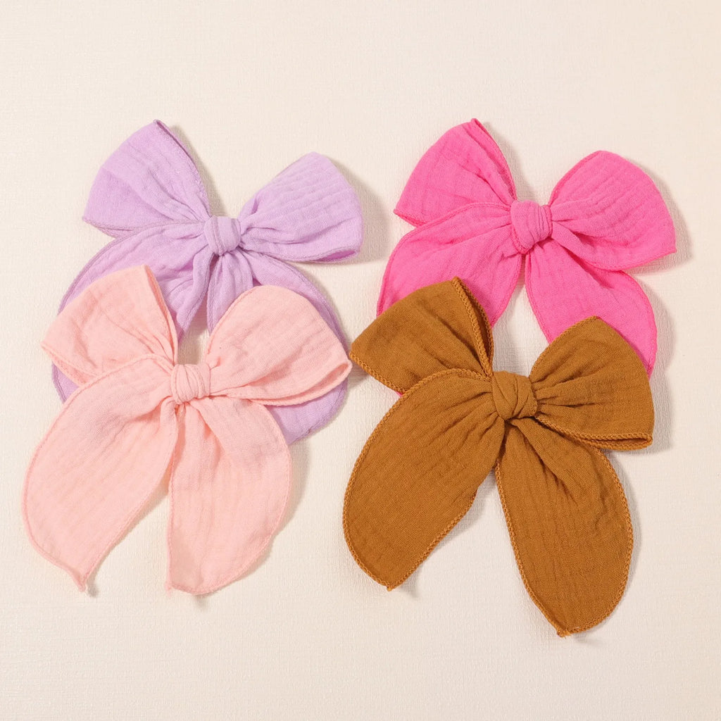 Elegant Floral Cotton Kids Bows Spring Butterfly Hair Clip Fashion Print Hair Barrette For Women Girls Sweet Hairpin Accessories