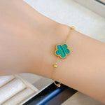 Load image into Gallery viewer, Clover Bracelet for Women Gold Plated Stainless Steel Bracelet Charm Bracelets Women's Hand Bracelets Girls Summer Jewelry
