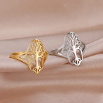 Load image into Gallery viewer, Skyrim Stainless Steel Tree of Life Ring for Women Vintage Amulet Finger Rings Jewelry Mother's Day Gift 2024
