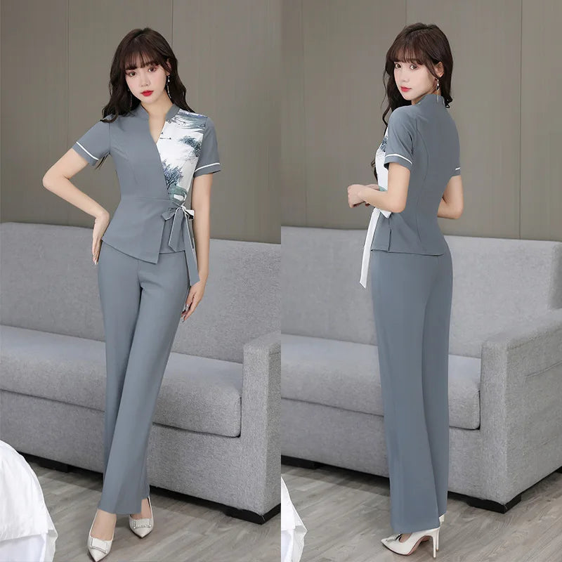 Beautician Technician New Autumn And Winter Health Club Beauty Salon Spa Pedicure Shop Women's Two-Piece Overalls Size S-3XL