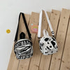 Fashion Canvas Handbag Women's Retro Cow Color Satchels Large Capacity School Bag Casual Shoulder Crossbody Bag Mobile Phone Bag