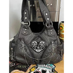 Load image into Gallery viewer, HAEX Y2K Women Shoulder Bags Fashion Trend Retro Soft PU Chains Ladies Tote Bags LA High Street Moto Style Messenger Bolso Mujer
