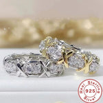 Load image into Gallery viewer, Luxury 925 Sterling Silver Ring Interlaced With Aaa Zircon Crystal Ring For A Woman'S Engagement Jewelry Gift 2 Color Choices
