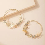 Load image into Gallery viewer, 1 Pair Exaggerated Big Round Butterfly Hoop Earrings for WomCircleen Pretty Golden Geometric  Loop Earring Stylish Jewelry Gifts
