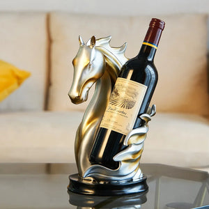 Individualistic Home Living Decor Creative Horse Wine Rack Resin Animal Sculpture Crafts Interior Decoration Accessories
