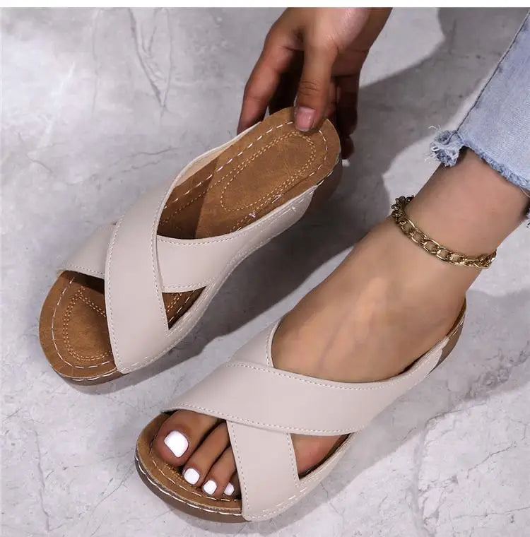 Summer Women Sandals Shoes Retro Walking Shoes Party Ladies Shoes Beach Sandals Woman Soft Female Footwear Women Sandal