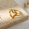 1Pcs Korean Style Design Love Rings Light Luxury Simple Rings Fashion Stain Less Steel Jewelry Engagement Decoration