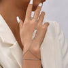 2022 New Fashion Fishbone Chain Bracelet Finger Ring for Women Silver Color Link Chains Hand Harness Bracelets Accessories