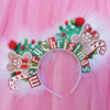 Merry Christmas Mickey Mouse Ears Headband Disney Girl Hair Accessories For Women Candy Cane Hairband Kids Xmas Headwear