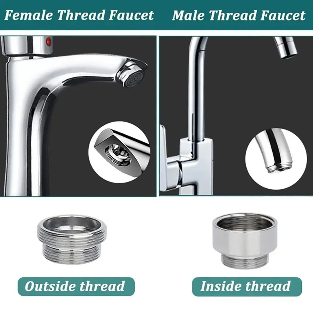 Kitchen Faucet Adapter 18/20/22/24mm To 22mm Male Female Saving Tap Connector Metal Filter with Washer Bathroom Accessories