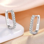Load image into Gallery viewer, High-quality Silver Plated Crystal Fashion Circle Hoop Earrings for Woman Wedding Party Gift Street Versatile Jewelry Gifts
