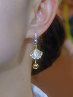 Load image into Gallery viewer, New Fashion Gold Color Ginkgo Leaf Drop Earrings for Women Luxury Rhinestone Earrings Girl Party Birthday Christmas Jewelry Gift
