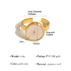 WILD & FREE 18K Gold Plated Stainless Steel Rings for Women Natural White Shell Chic Exquisite Trendy Jewelry Waterproof