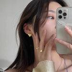 Load image into Gallery viewer, 925 Silver Needle Korean Fashion Heart Earrings For Women Metal Earing Jewelry 2024 Trending New Sweet Peach Heart Earrings Gift
