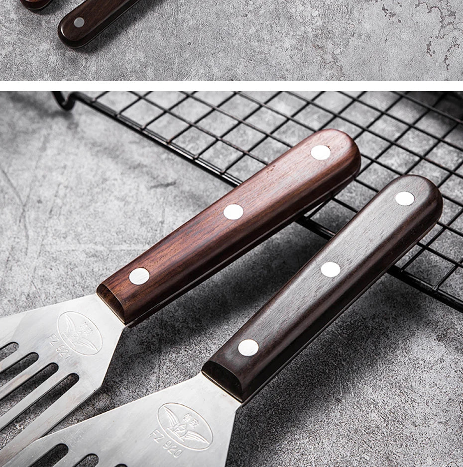 Kitchen Frying Spatula Non-slip Stainless Steel Slotted Turner & Fish Spatula Leaky Shovel Fish Slice Kitchen accessories