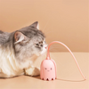 Interactive Cat Toy USB Cat Pet Silicone Automatically Rotates Mouse Tail.Kitten Teasing Stick Pink