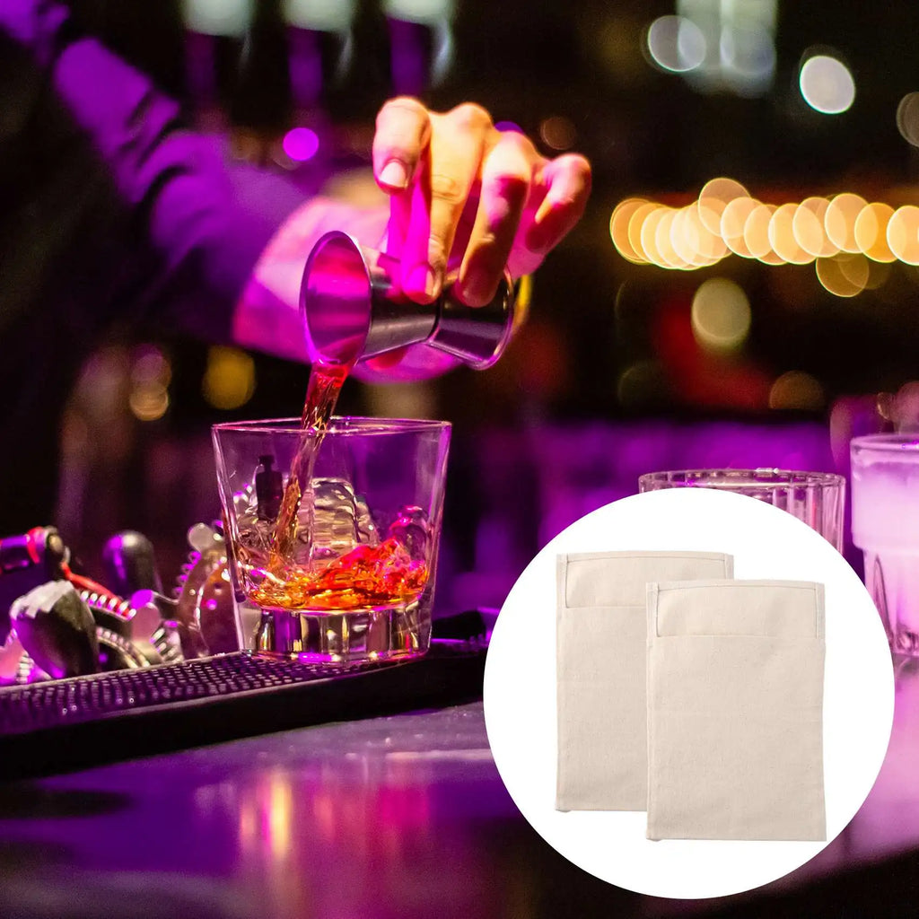 Lewis Ice Bag,Bartender Kit Ice Crusher,Canvas Bag Set for Ice Crushing, Bar Tools Accessory for Home Bartenders 2Pcs