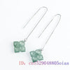 Burmese Jadeite Flower Earrings Natural Jewelry Women 925 Silver Designer Charm Stone Chinese Jade Carved Gemstone Real Blue