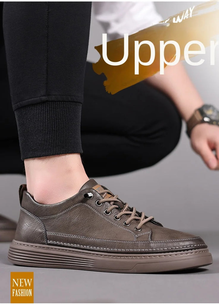 Italian Genuine Leather Casual Shoes Men's Lace Up Oxford Shoes Outdoor Jogging Shoes Office Men's Dress Shoes Sneakers 2023 Man