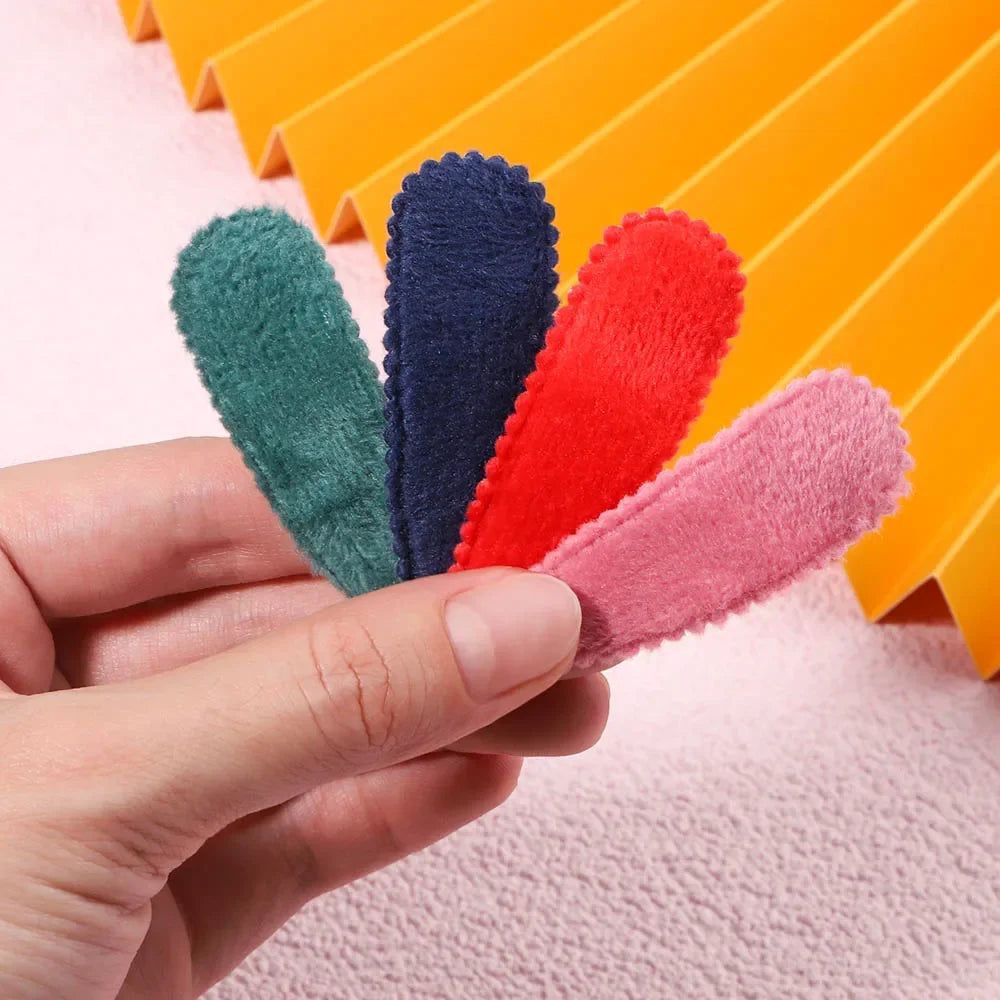 10Pcs/Set Cute Women Solid Plush Snap BB Clip for Girls Hairpin Barrettes Hair Clips Headwear Kids Hair Accessories Wholesale