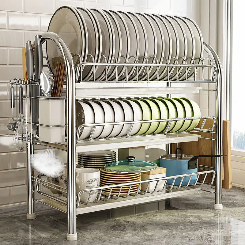 Kitchen Cutlery Storage Box Shelf Plate Tableware Supplies Storage Rack Knife Rack Cupboard Drain Tray Kitchen Household Items