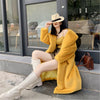 2023 Winter Women High Quality Faux Rabbit Luxury Long Fur Coat Lapel OverCoat Thick Warm Female Plush Jacket Large Size 5XL