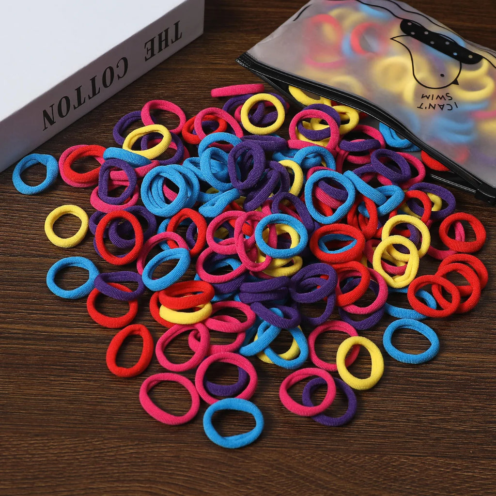 50/100Pcs Hair Bands for Children Colorful Nylon Scrunchie Hair Ties Rubber Band Kids Elastic Hair Leagues Girl Accessories