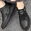 Italy High Quality All white Men's Leather Casual Shoes Increase Simple Pure Black Sneakers Breathable Sneakers  luxury shoes