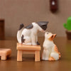 Cute Figurines Miniature Action Toy Cartoon Animal Cat Resin Ornament Micro Landscape Desk Accessories for Decoration Toy Home