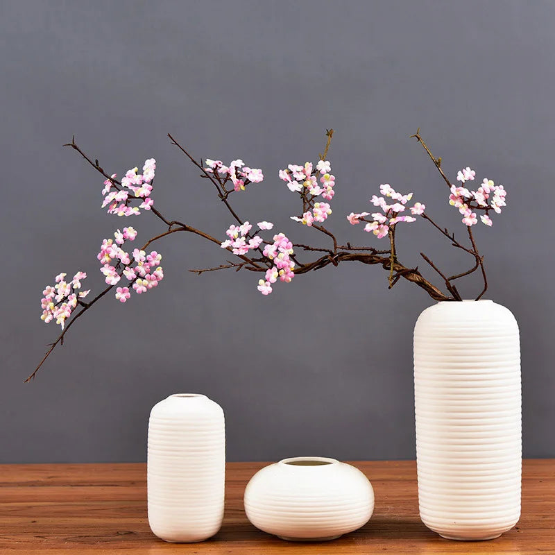 Zen Simulation Cherry Blossom Vine Branch Decor Dried Branches Tea Room False Flower Ornament Backdrop Home Wall Decor Accessory