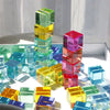 10/20pcs High Transparency Acrylic Stacked Block Children's Montessori Sensory Toy Open Game Semi Transparent Rectangular Cube