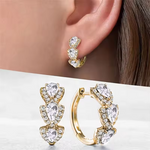 Load image into Gallery viewer, Huitan Luxury Trendy Blue Cubic Zirconia Hoop Earrings Wedding Party Elegant Accessories for Women Anniversary Gift New Jewelry
