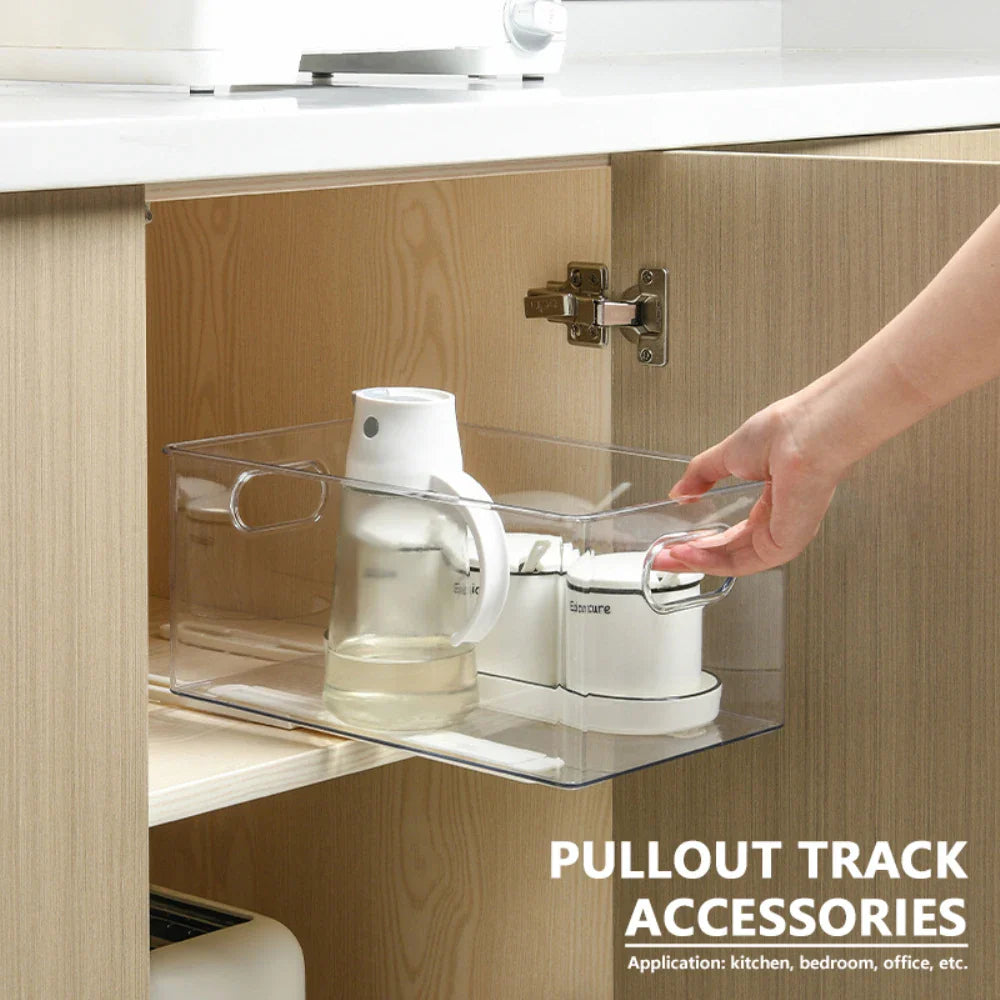 Basket Pull Rail Storage Rack Pullout Track Accessories For Kitchen Bedroom Office Slide Rail Furniture Hardware