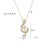 Elegant Shiny Zircon Music Note Pendant Necklaces for Women Girls Stainless Steel Chain Jewelry Accessories Gifts for Friends