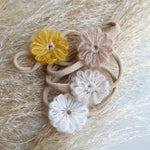 Load image into Gallery viewer, 1.6in Woolen Flowers Baby Girls Nylon Headbands Handmade Kid Elastic Hairbands Children Hair Accessories Vintage Toddler Winter
