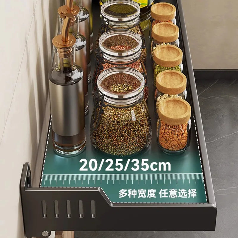 Kitchen Wall-mounted Spice Rack Kitchen Bathroom Bathroom Hook-free Carbon Steel Spice Items Wall-mounted Storage Rack