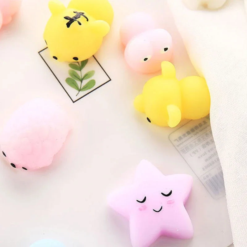 1/5pcs Mochi Squishies Toys Kids Antistress Ball Squeeze Party Favors Stress Relief Toy for Birthday Kawaii Cartoon Mini Toys